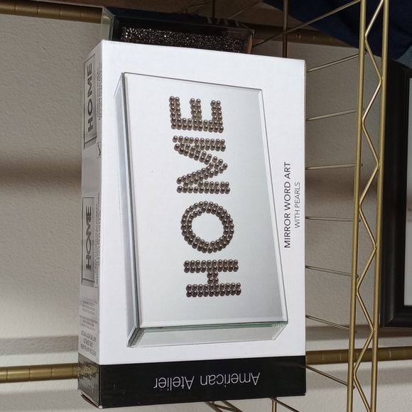 Home Decor. American Atelier. Word Art in pearls on the mirror. NWT - Picture 7 of 8